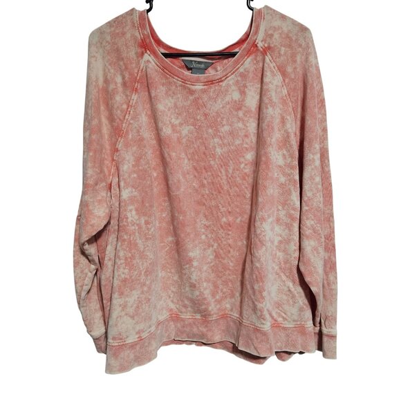 Natural Reflections Coral Tie Dye Sweater Womens Plus Size 2X Pullover Crewneck - Picture 1 of 5